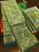 ELITE DHARMAVARAM TISSUE BRIDAL WEDDING SILK SAREES - Image 3