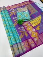Chanderi Pochampally silkcotton Sarees - Image 2