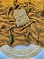 Partywear Space Silk Sarees with Work blouse ( Un Stitched blouse ) - Image 2