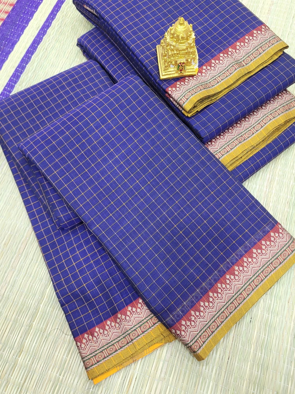 WhatsApp Image 2026-07-07 at 10.56.23 AM (1) Authentic Checked Narayanpet Cotton Sarees - Image 1