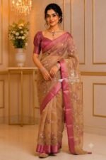Floral Tissue Embroidery silk Sarees
