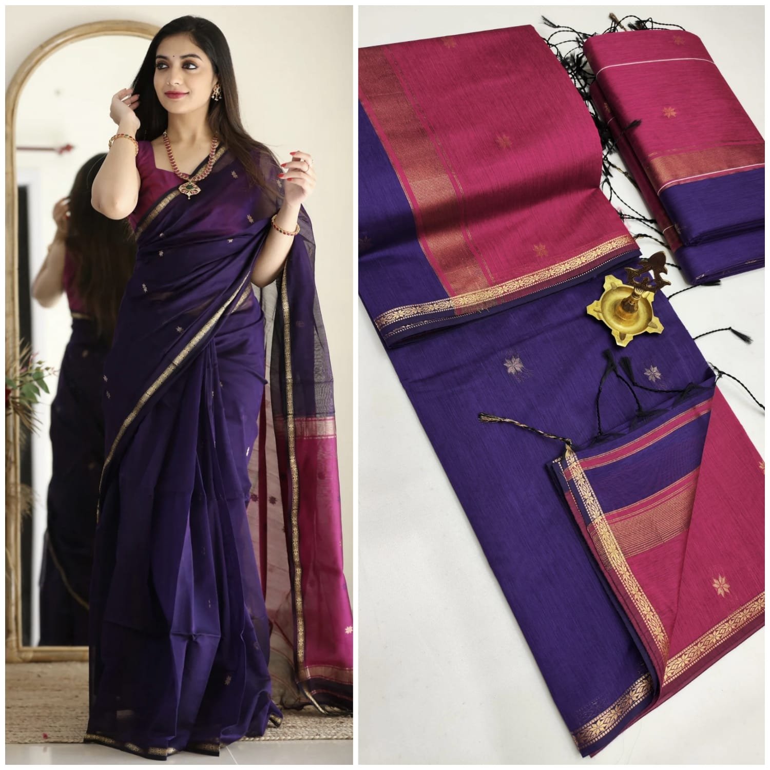 WhatsApp Image 2026-08-07 at 1.03.29 PM Maheswari Silk Cotton Saree - Image 1