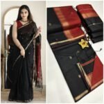 Maheswari Silk Cotton Saree ( BLACK )