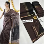 Maheswari Silk Cotton Saree ( Coffee brown )