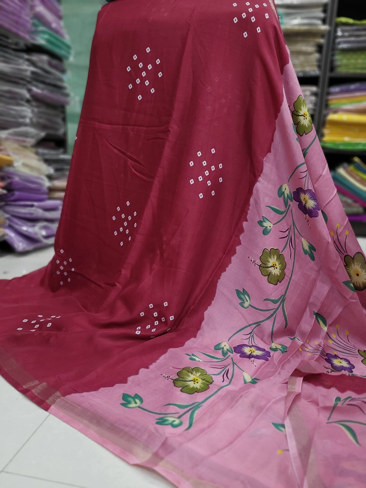WhatsApp Image 2026-08-07 at 4.38.40 PM (1) Viscose Soft Cotton Saree - Image 1