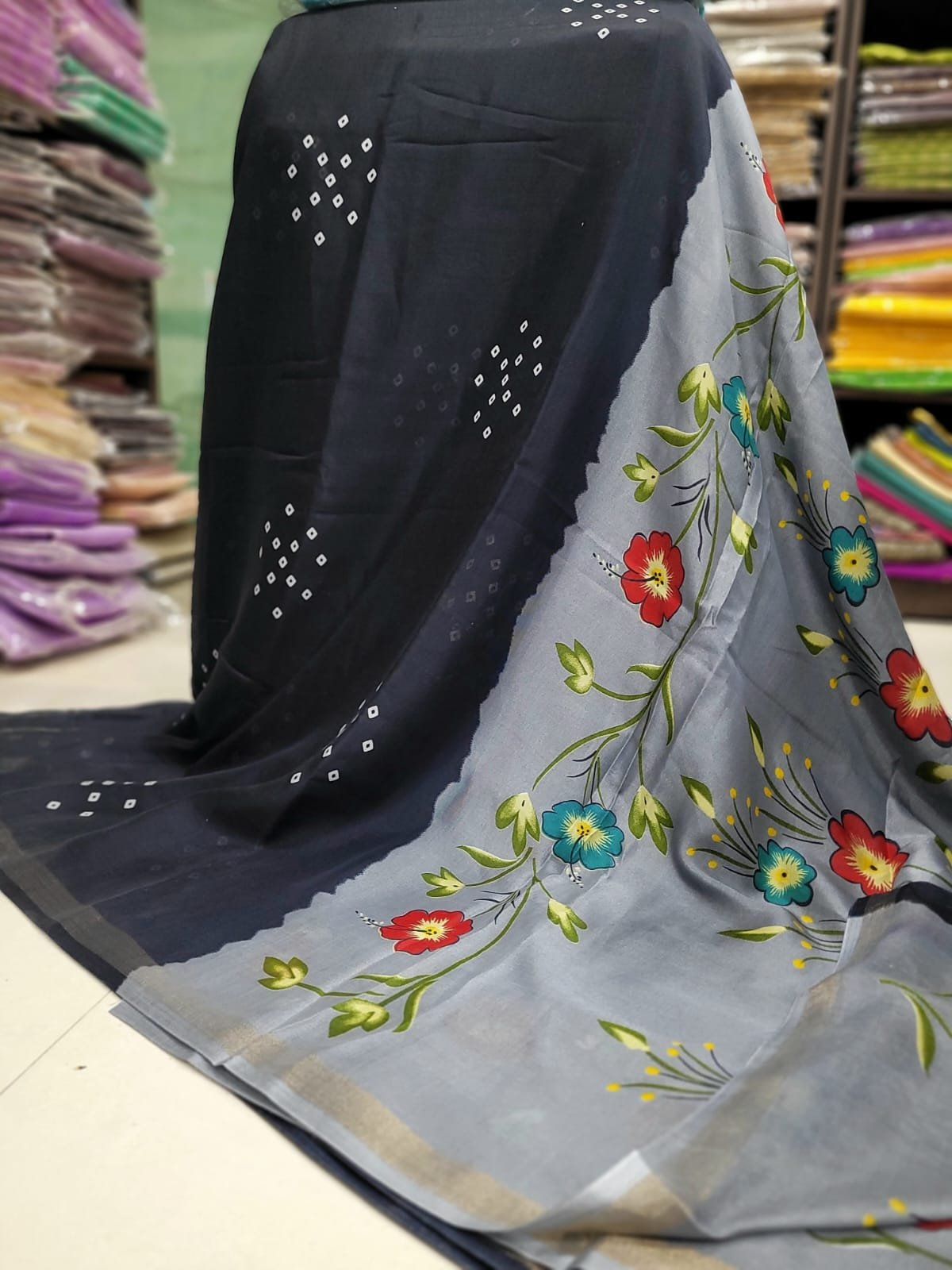 WhatsApp Image 2026-08-07 at 4.38.40 PM Viscose Soft Cotton Saree ( BLACK ) - Image 1