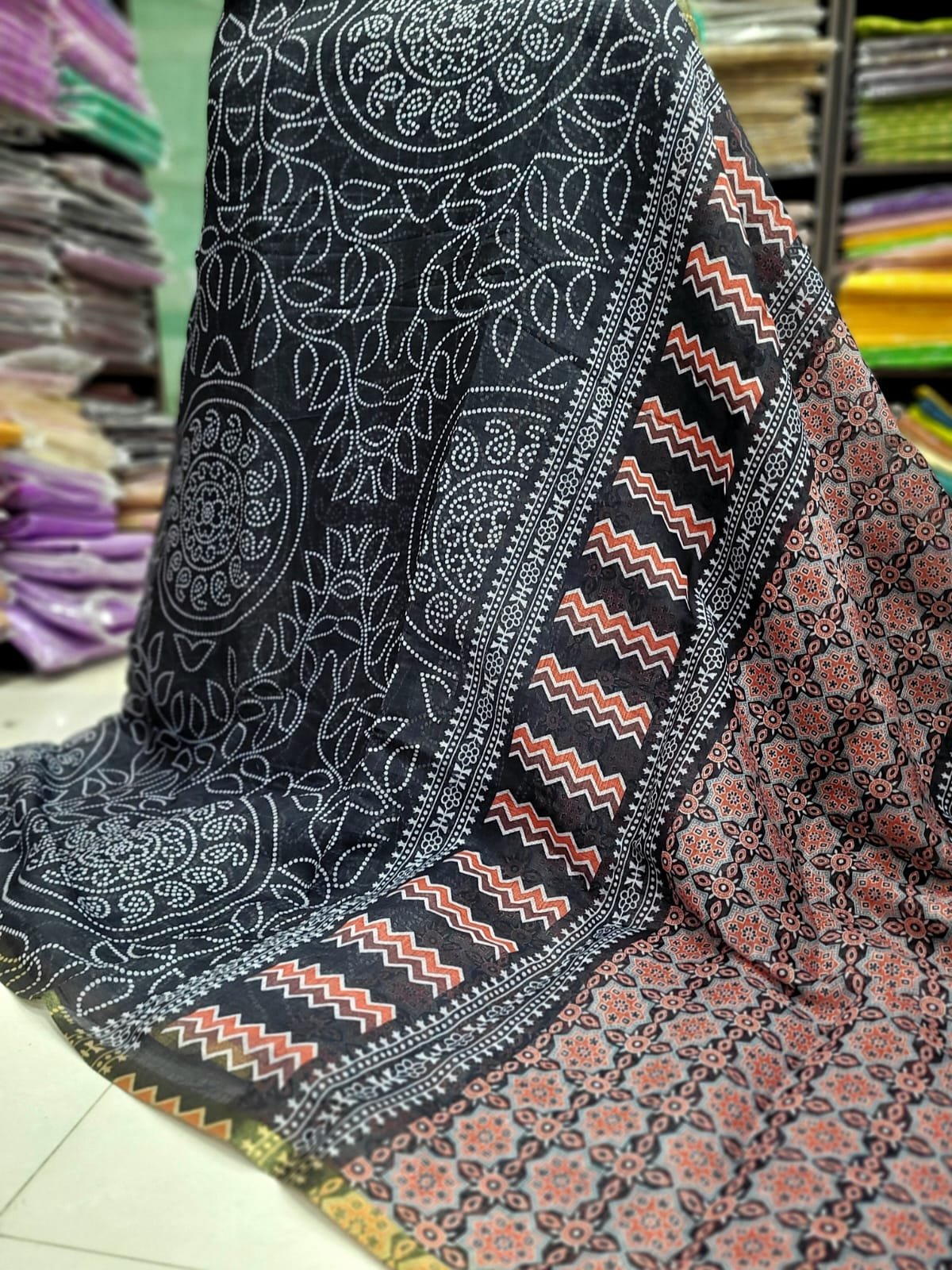 WhatsApp Image 2026-08-07 at 4.38.41 PM Linen Jute cotton sarees ( BLACK ) - Image 1