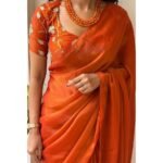 Aura: Designer pArty Wear Space Silk Saree + Sequence Work blouse