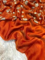 Aura: Designer pArty Wear Space Silk Saree + Sequence Work blouse - Image 2