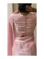 Aura: Designer pArty Wear Space Silk Saree + Sequence Work blouse - Image 4