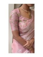 Aura: Designer pArty Wear Space Silk Saree + Sequence Work blouse - Image 3