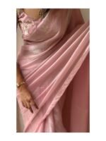 Aura: Designer pArty Wear Space Silk Saree + Sequence Work blouse
