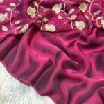 Aura: Designer pArty Wear Space Silk Saree + Sequence Work blouse