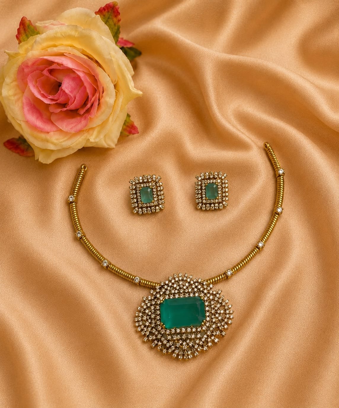 WhatsApp Image 2026-08-09 at 5.47.00 PM (2) Premium & Designer Wear Neck Piece with Earring Set - Image 1