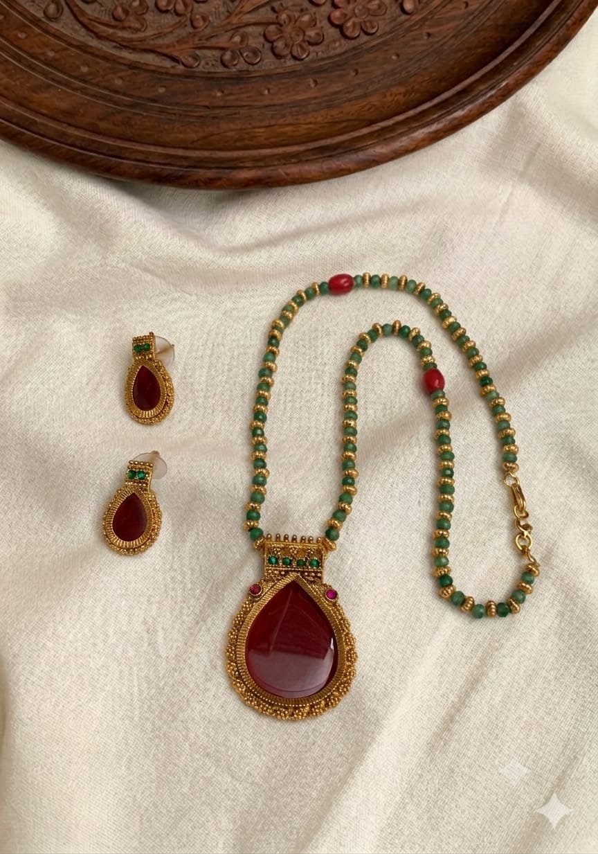 WhatsApp Image 2026-08-09 at 5.47.01 PM Premium & Designer Wear Neck Piece with Earring Set - Image 1