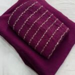 Aura: Designer pArty Wear Crush Silk Saree + Sequence Work blouse