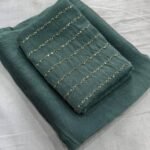 Aura: Designer pArty Wear Crush Silk Saree + Sequence Work blouse