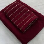 Aura: Designer pArty Wear Crush Silk Saree + Sequence Work blouse