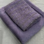 Aura: Designer pArty Wear Crush Silk Saree + Sequence Work blouse