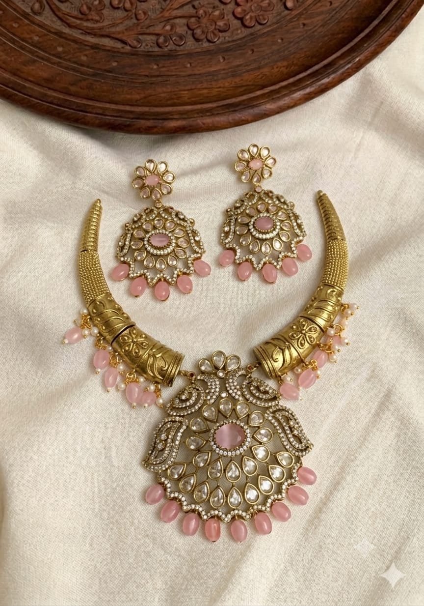 WhatsApp Image 2026-08-13 at 11.48.04 AM (2) Premium & Designer Wear Neck Piece with Earring Set - Image 1