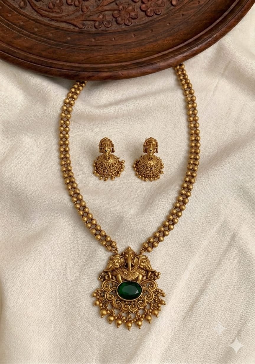 WhatsApp Image 2026-08-13 at 11.48.05 AM (3) Premium & Designer Wear Neck Piece with Earring Set - Image 1