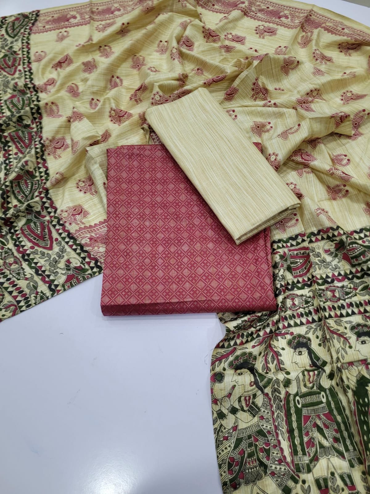 WhatsApp Image 2026-08-13 at 12.41.26 PM (1) Authentic Madhubani Print 3 pcs Salwar Set - Image 1