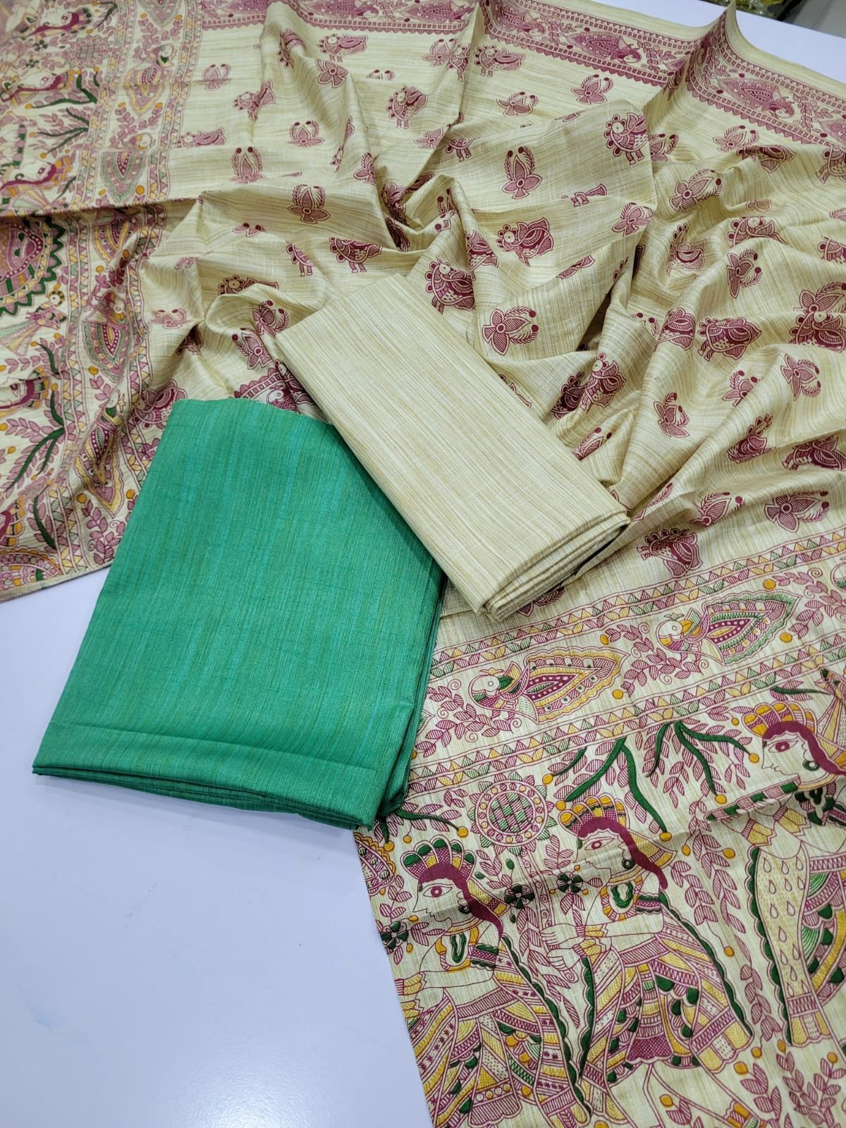 WhatsApp Image 2026-08-13 at 12.41.26 PM Authentic Madhubani Print 3 pcs Salwar Set - Image 1