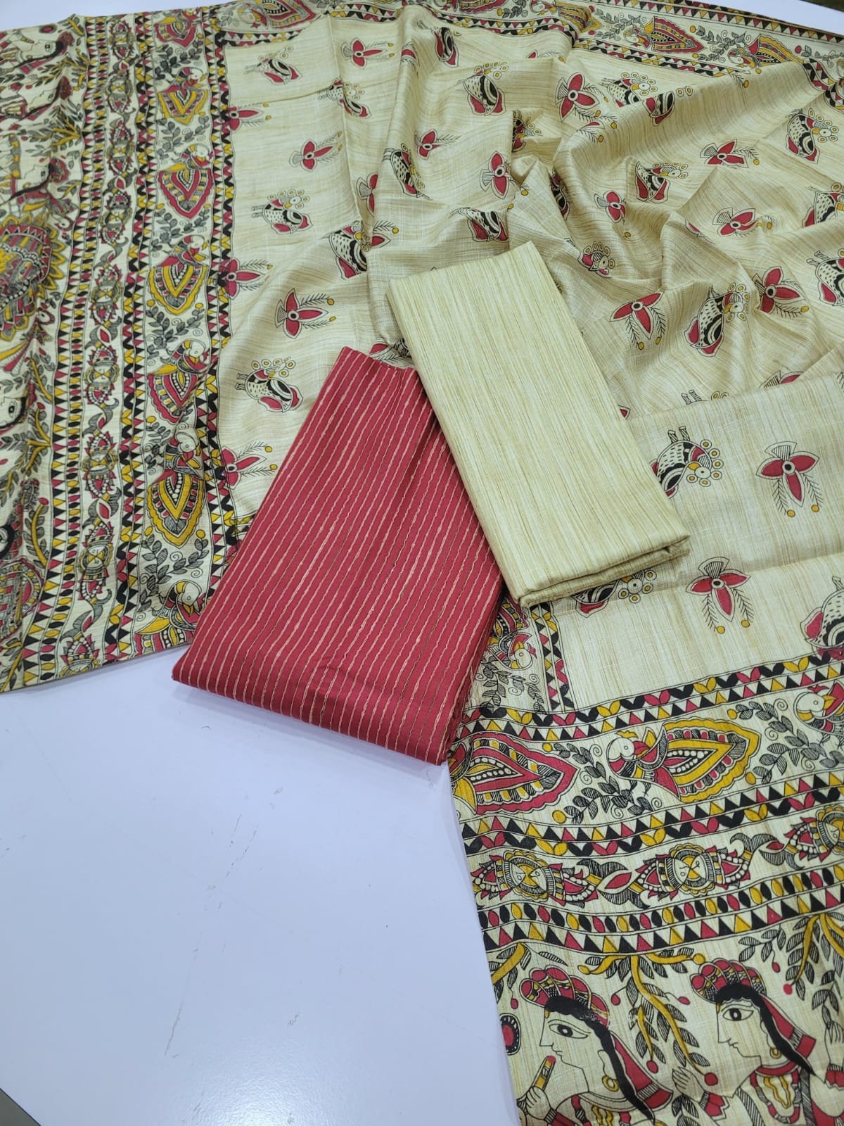 WhatsApp Image 2026-08-13 at 2.17.48 PM Authentic Madhubani Print 3 pcs Salwar Set - Image 1