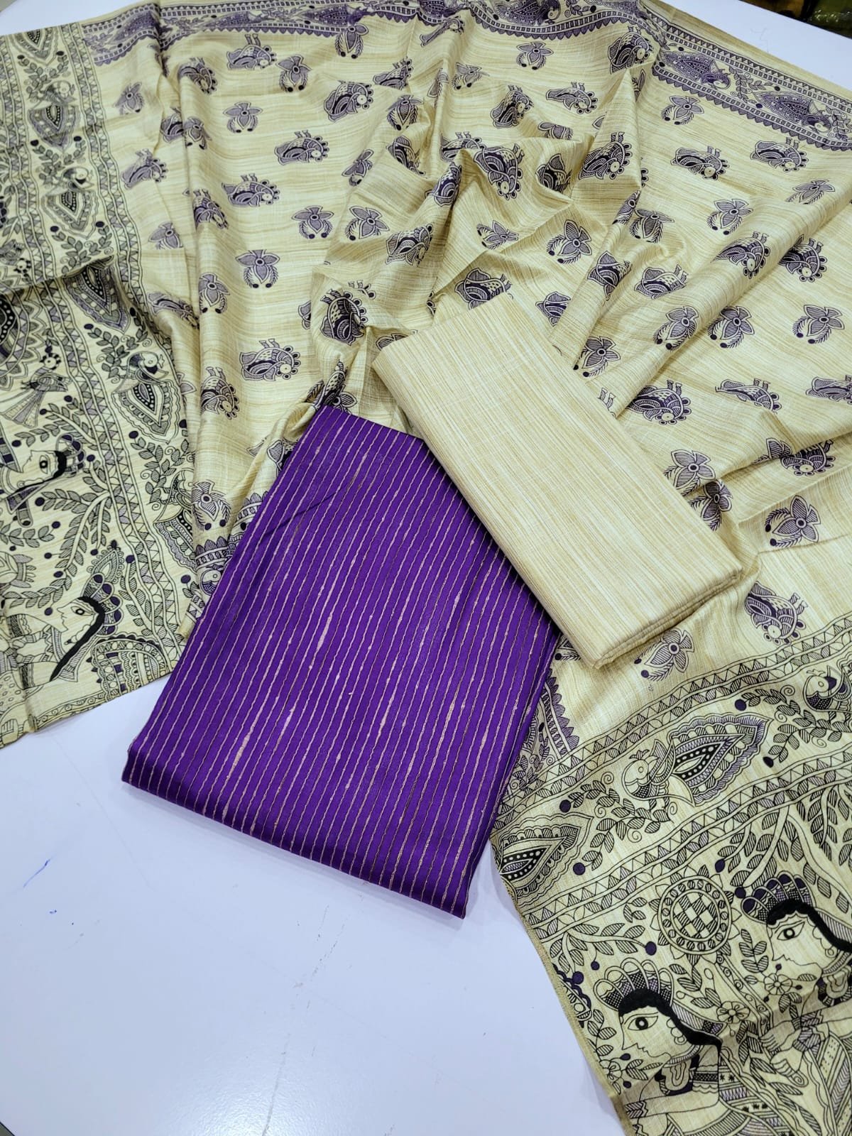 WhatsApp Image 2026-08-13 at 2.17.49 PM (1) Authentic Madhubani Print 3 pcs Salwar Set - Image 1