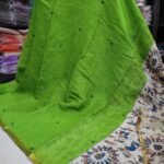 Premium Linen Mirror Work Sarees