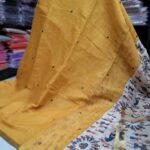 Premium Linen Mirror Work Sarees