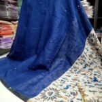 Premium Linen Mirror Work Sarees