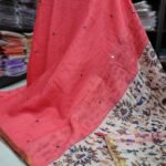 Premium Linen Mirror Work Sarees