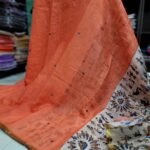 Premium Linen Mirror Work Sarees