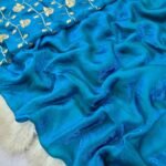 Aura: Designer pArty Wear Space Silk Saree + Sequence Work blouse