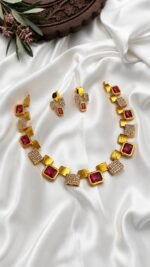 Premium & Designer Wear Neck Piece with Earring Set - Image 2