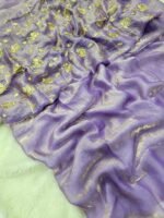 Aura: Designer pArty Wear Space Silk Saree + Sequence Work blouse - Image 2