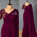 Aura: Designer pArty Wear Space Silk Saree + Sequence Work blouse