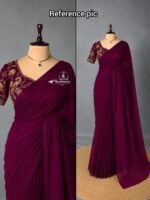Aura: Designer pArty Wear Space Silk Saree + Sequence Work blouse