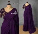 Aura: Designer pArty Wear Space Silk Saree + Sequence Work blouse