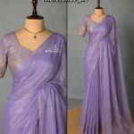 Aura: Designer pArty Wear Space Silk Saree + Sequence Work blouse
