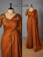 Aura: Designer pArty Wear Space Silk Saree + Sequence Work blouse