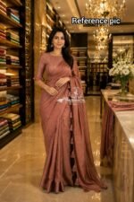 Aura: Designer pArty Wear Crush Silk Saree + Sequence Work blouse