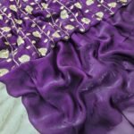 Aura: Designer pArty Wear Space Silk Saree + Sequence Work blouse