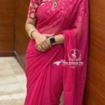 Aura: Designer pArty Wear Space Silk Saree + Sequence Work blouse