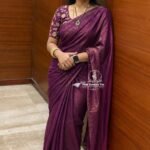 Aura: Designer pArty Wear Space Silk Saree + Sequence Work blouse
