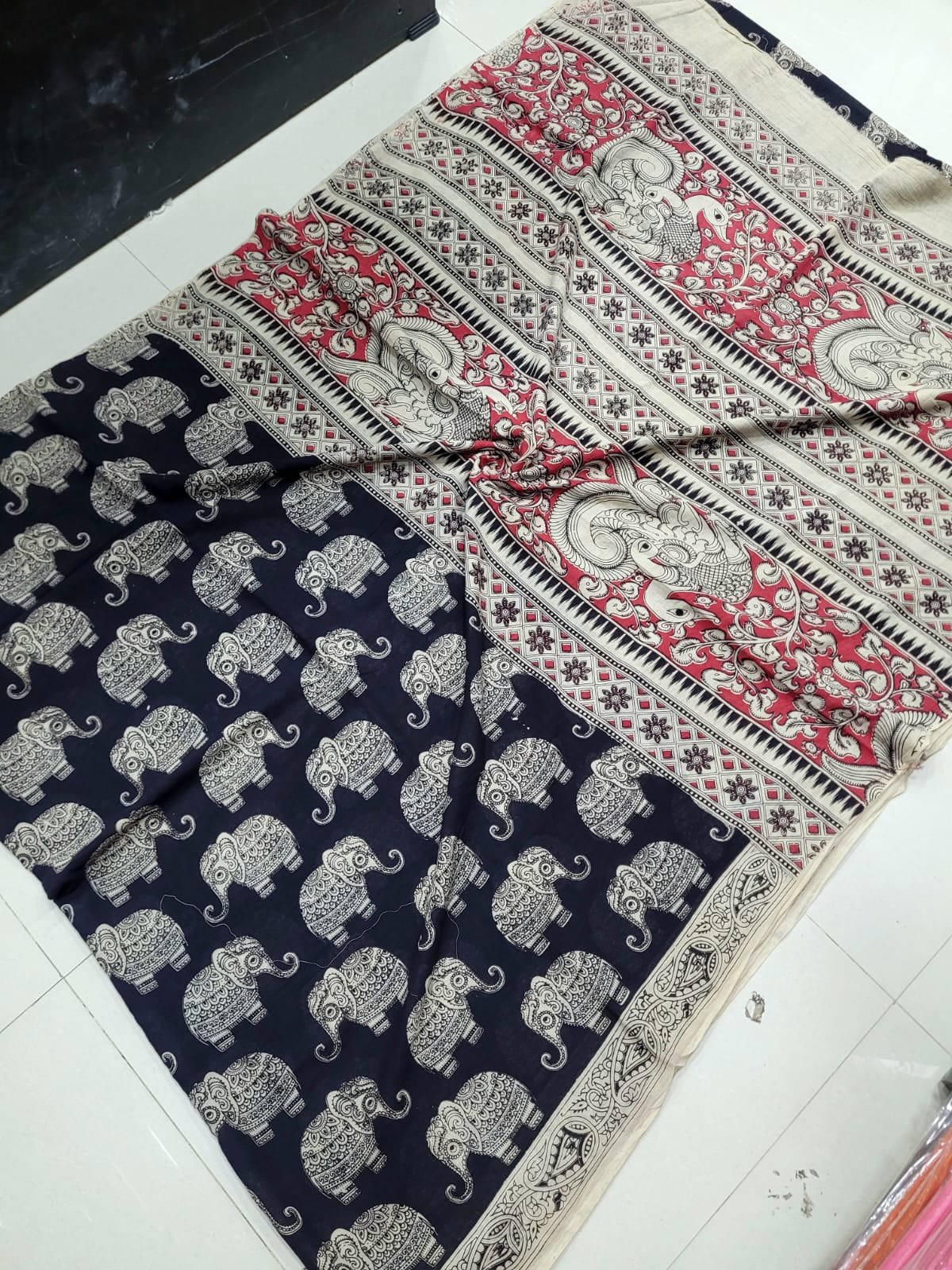 WhatsApp Image 2026-08-25 at 6.03.04 PM Authentic Kalamkari Cotton Sarees ( Black ) - Image 1