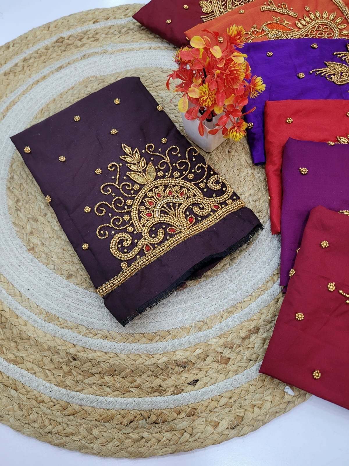 1005088764-1.jpg Handmade Aari Work Blouses - Image 1