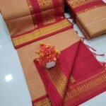 Checked Kalyani cotton saree/Lata Gadwal Paithani