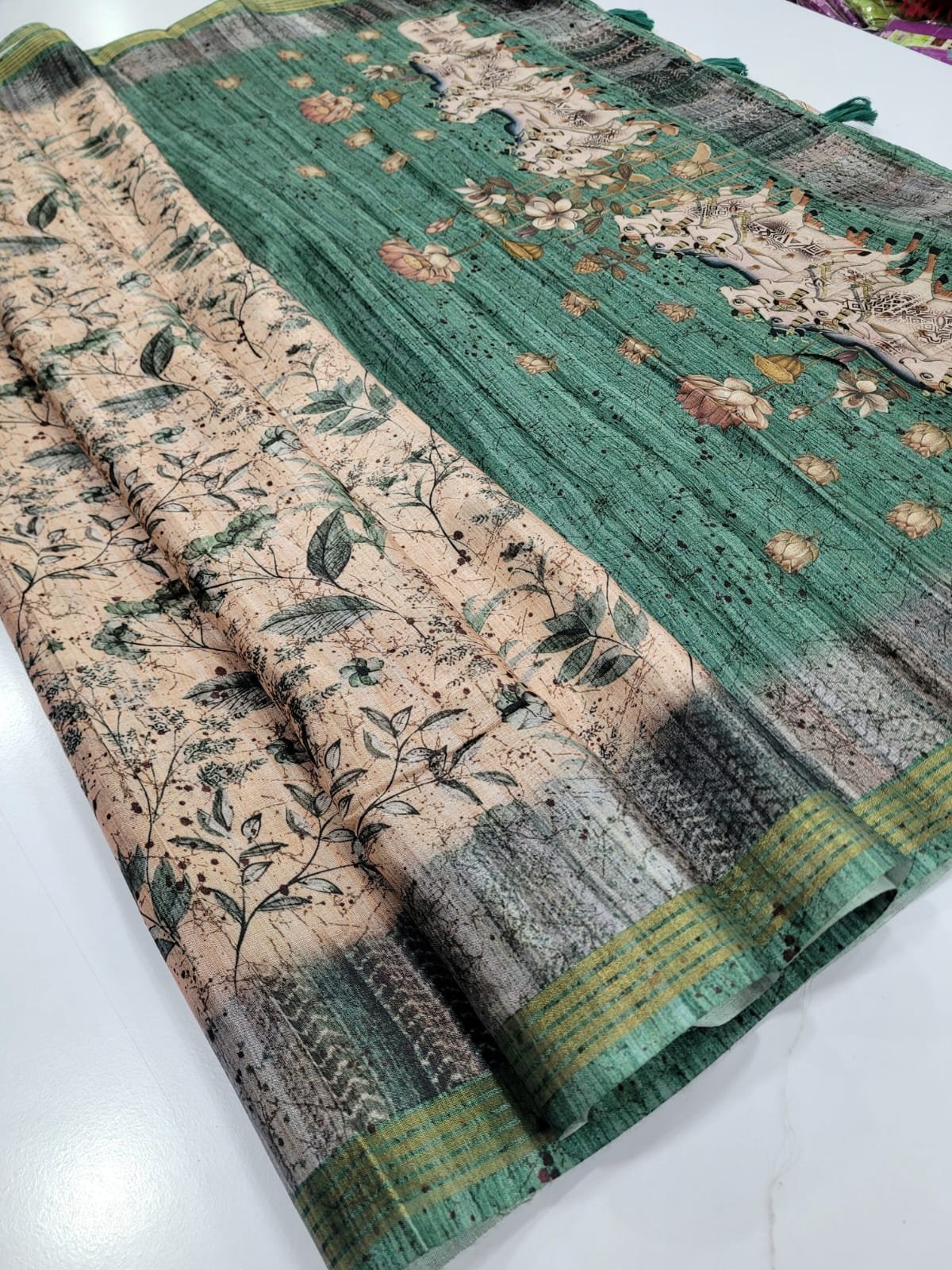 1005166107.jpg Premium Pichwai Tussar silk - Image 1